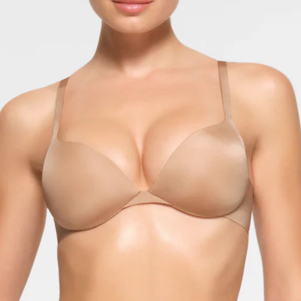 Skims Ultimate Push Up Plunge Bra CLAY size 42C NWT